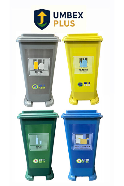 UMBEX PLUS 70 Litre Plastik Geri Dönüşüm Kutusu Geri Dönüşüm Kovası / Sıfır A...