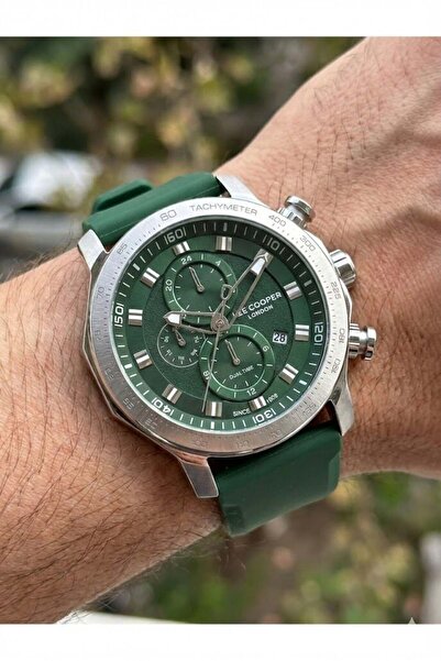 Lee Cooper Green Men's Wristwatch |   49mm Large Case, Sporty and Multifuncti...