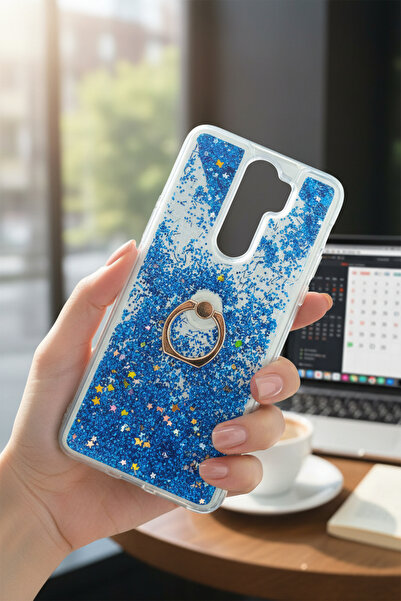 batuteknoloji Redmi Note 8 Pro Sulu Simli Yüzüklü BTU Silikon Kapak