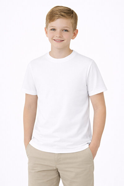 OEM Tricou scoala/sport cu maneca scurta, BAIETI, ALB