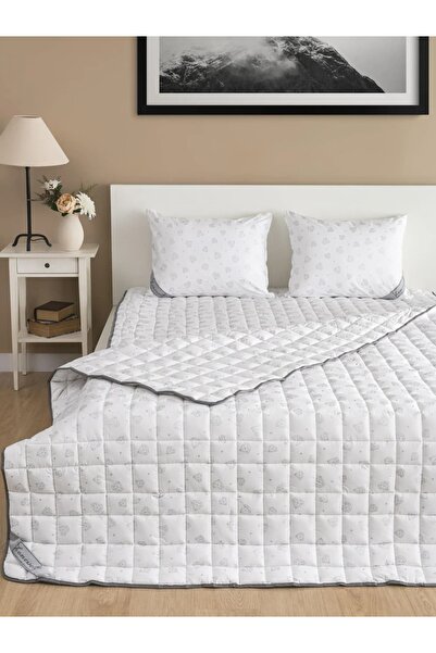 homewell لحاف مبطن مربع الشكل من الصوف الإنجليزي النقي 100%، مضاد للحساسية، ب...