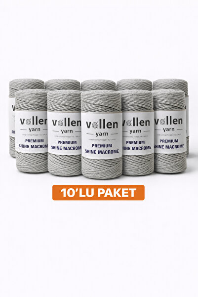 vollen yarn Premium Shine Simli Makrome İpi 100gr 150m 10’lu Paket Çanta Supl...