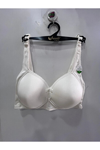 NERGIZ Women's C Cup Underwireless Gathering Ecru Bra