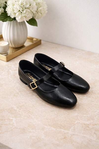 Behtah Kundura حذاء باليه نسائي أنيق بإبزيم ونعل طبي، حذاء كاجوال من نوع باليه