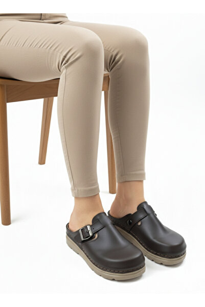 uway Women's Leather Closed-Front Adjustable Buckle Comfortable Flexible Nurs...