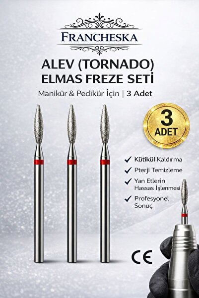 Francheska Alev (Elmas) Freze Ucu 3’lü Set | Manikür Pedikür Kütikül İşlemlerı