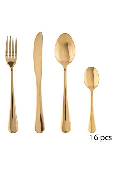 Atmosphera Créateur D'intérieur Housewife Cutlery Set 16 Pieces, Gold