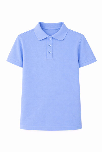 OEM Tricou scoala cu maneca scurta, BAIETI, tip polo, BLUE LIGHT