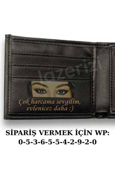 lazerizi Kişiye Özel Yazılı/Resimli Erkek Cüzdanı