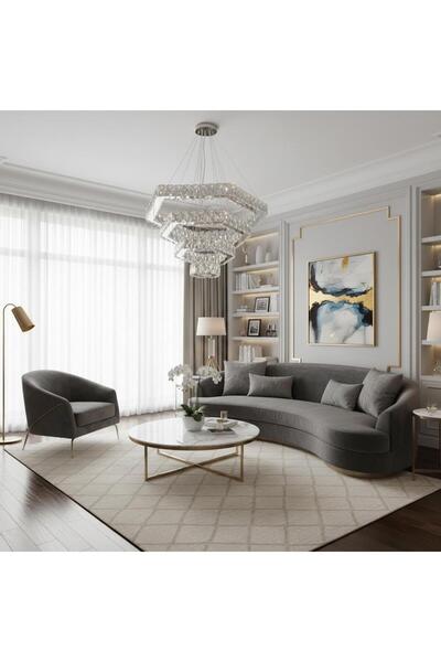 Elizim Home Lighting Kadem kristal taşlı 4 katlı ledli avize