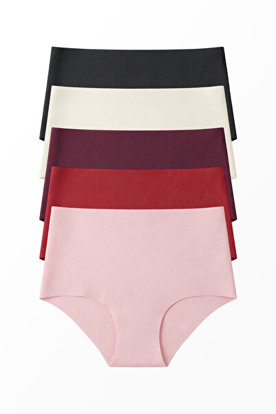 Stoykis 5 Pieces Laser Cut Seamless High Waist Women's Panties Set - Extra Fl...