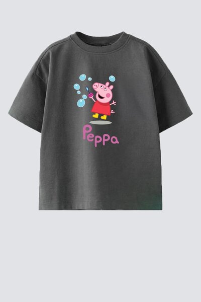 Monila Kız Çocuk Pamuklu Bisiklet Yaka Baskılı T-Shirt