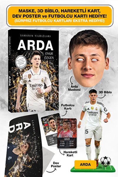 Parodi Yayınları Arda Güler Futbolcu Kitabı - Maske, 3D Biblo, Dev Poster, Ka...