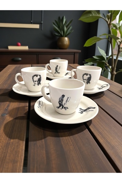 Artistic Quality Decorative Mustafa Kemal Atatürk Printed Porcelain Turkish C...