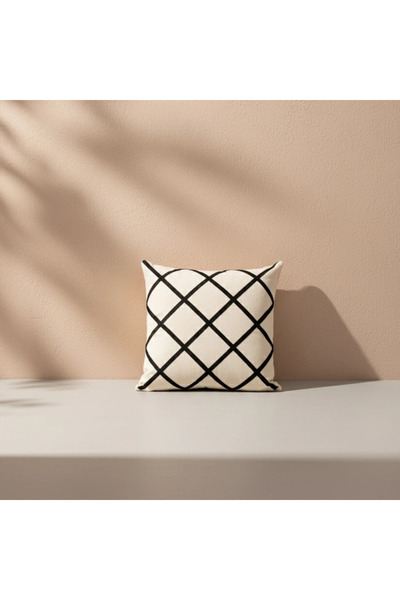Shopyteks Cross Patterned Modern Minimalist Decorative Throw Pillow Cover (Wi...