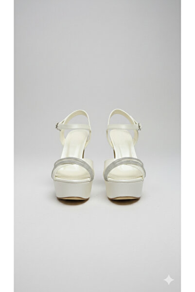 DARUGA Women's Thick Heeled Stone Embellished Evening Dress Shoes