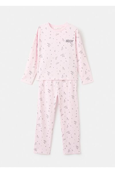 MANGO Kids Snoopy uzun pijama