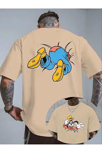 oneagılyazı Creative and Fun Goofy Printed Men's T-Shirt, Round Neck Casual a...