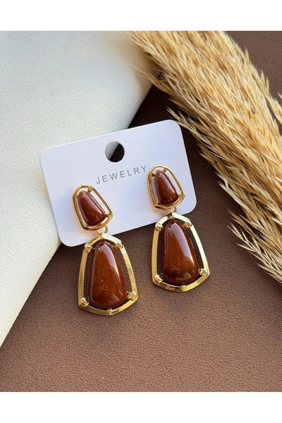 LİLİA Zra Model Brown&Gold Earrings
