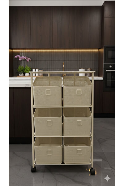 Yıldıray Metal 6 BÖLMELİ TEKERLEKLİ EĞİMLİ PASLANMAZ SEBZELİK