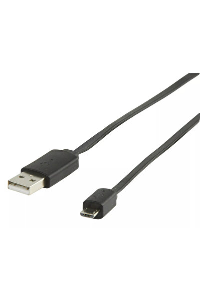 VALUELINE Cablu USB 2.0 USB A tata - micro USB B tata plat 1m negru