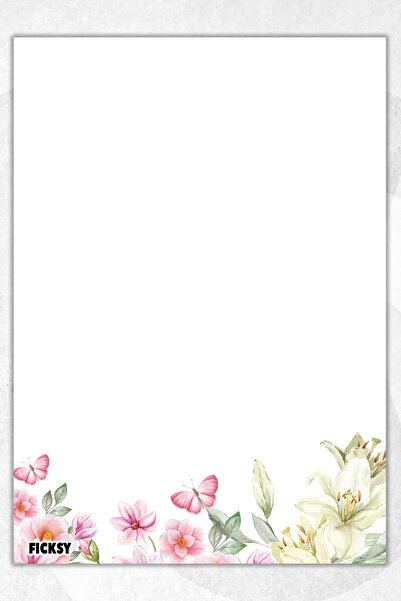 Ficksy A5 Floral Notepad Unlined Notebook - 50 Sheets - Memopad - Notepad - N...