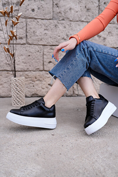 Bella Stride Γυναικεία Comfort Μαύρα Λευκά Καθημερινά Αθλητικά Παπούτσια με κ...