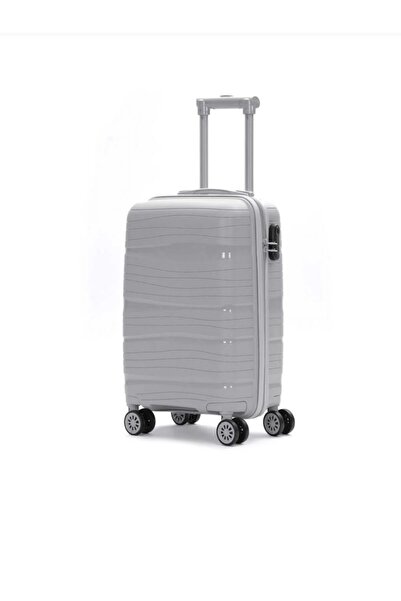 Laguna %100 Silikon Kırılmaz Valiz Gri PP Büyük Boy Bavul Esnek Hafif Valiz D...