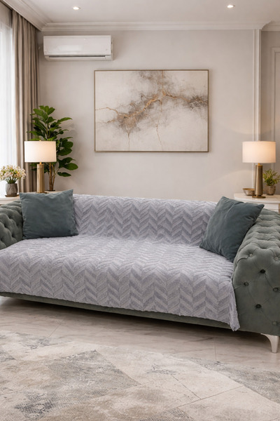 Gizo Home Kaymaz Taban Süngerli Bohem Yumuşacık WELSOFT Koltuk Örtüsü, Çekyat...