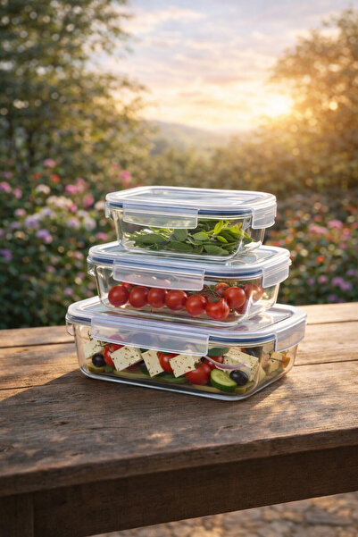 CEZVE HOME Cezve.Home Glass Storage Container Set – 3-Piece |   Leak-Proof Li...