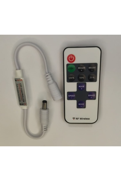OEM Controler LED 12V pentru cablu 2.1x5.5 mm, 11 taste + telecomandă wireless