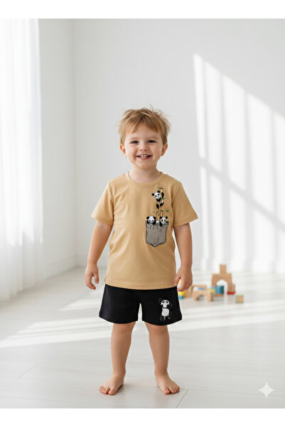 DOCE ELEGANTE طقم صيفي للأطفال مطبوع عليه دب ساركيك