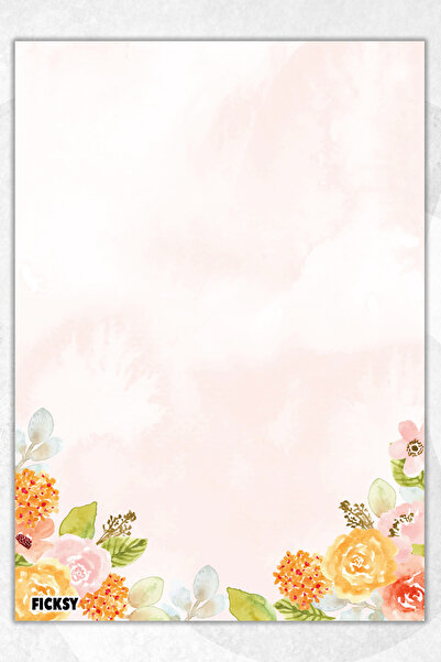 Ficksy A5 Floral Notepad Unlined Notebook - 50 Sheets - Memopad - Notepad - N...