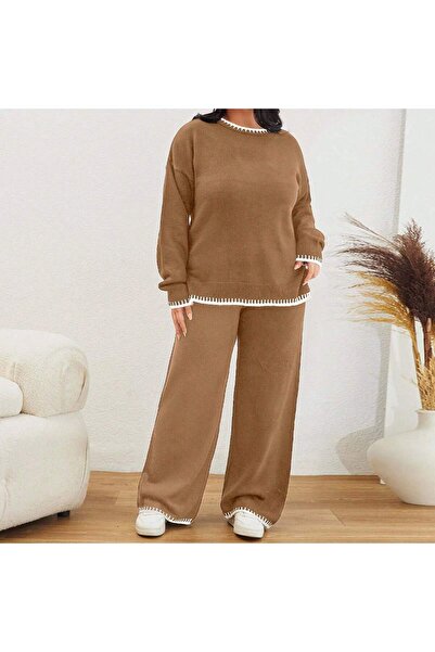 MARLİNG SET PANTALONI ȘI PULOVER DIN MINK MĂRIME MARE