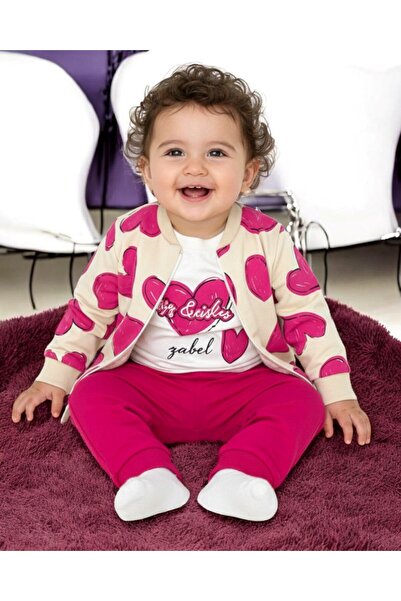 Egelite طقم موسمي للفتيات الصغيرات مكون من 3 قطع – سترة مطبوعة على شكل قلب، و...