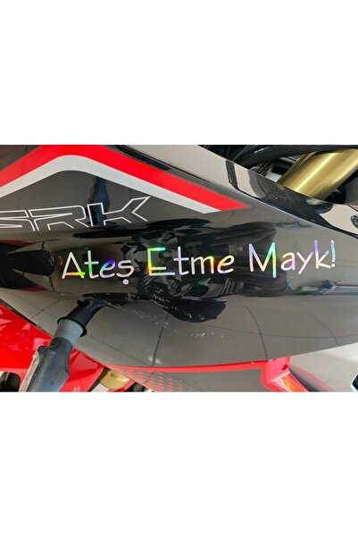 İŞCAN MOTOR Ateş Etme Mayk Hologram Sticker Motosiklet Sticker