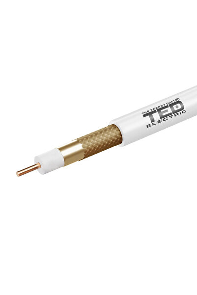 TED Cablu coaxial 75 ohm RG6 7mm cupru + tresa CCA Wire Expert New TED002365 ...