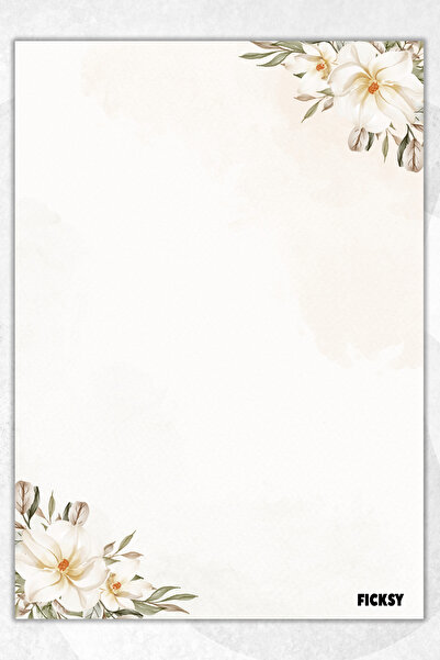 Ficksy A5 Floral Notepad Unlined Notebook - 50 Sheets - Memopad - Notepad - N...