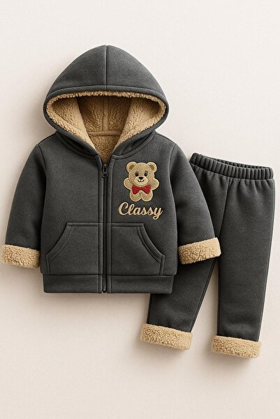 CLASSY.MODA Set de hanorac și pantaloni de trening pentru copii, cu detaliu u...