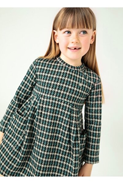 MAYORAL Kız Çocuk Şişe Yeşili Jakar Dokuma Elbise