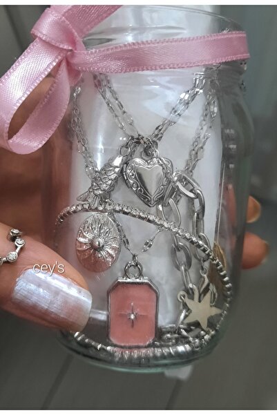 Cey's fashion Yıldızlı Kolye Pinterest GİZEMLİ Süpriz Takı Kavanozu ( 10 adet...