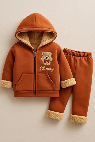CLASSY.MODA Teddy Bear Detailed Soft Plush Children's Winter Hoodie and Sweat...