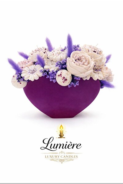 OEM Aranjament floral din ceara de soia parfumata,handmade,cutie in forma de inima.
