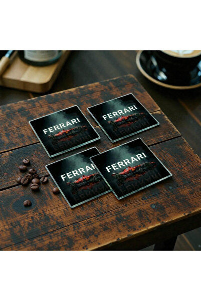 niceworkbynicehands F1 Racing Crystal Glass Coasters Set of 4 - 10X10 cm Spec...