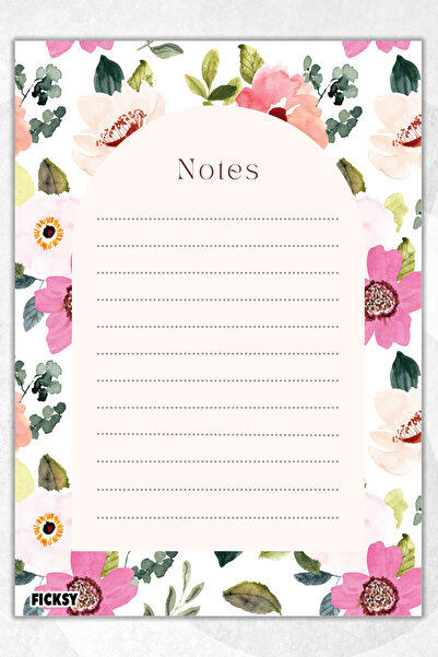 Ficksy دفتر ملاحظات A5 بدون خطوط - 50 ورقة - مذكرة - دفتر ملاحظات - ورق ملاحظات