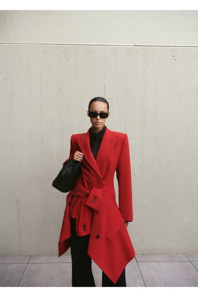 MANGO Woman Dar kesim kruvaze ceket