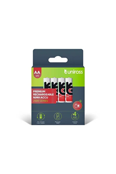 Uniross Set of 4 NiMH batteries UH4AA2500 R6 AA 2500mAh