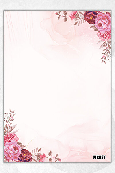 Ficksy A5 Floral Notepad Unlined Notebook - 50 Sheets - Memopad - Notepad - N...