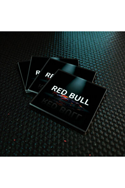 niceworkbynicehands Red Bull F1 Racing Crystal Glass Coasters Set of 4 - 10X1...