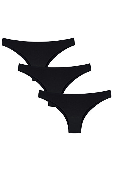 Kom Women'S, Modal-Cotton, Plain, Brazilian Model, 3-Piece Panties (with Sock...